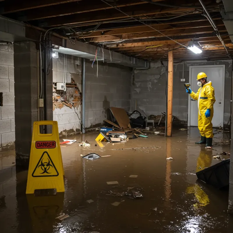 Flooded Basement Electrical Hazard in Avery Creek, NC Property