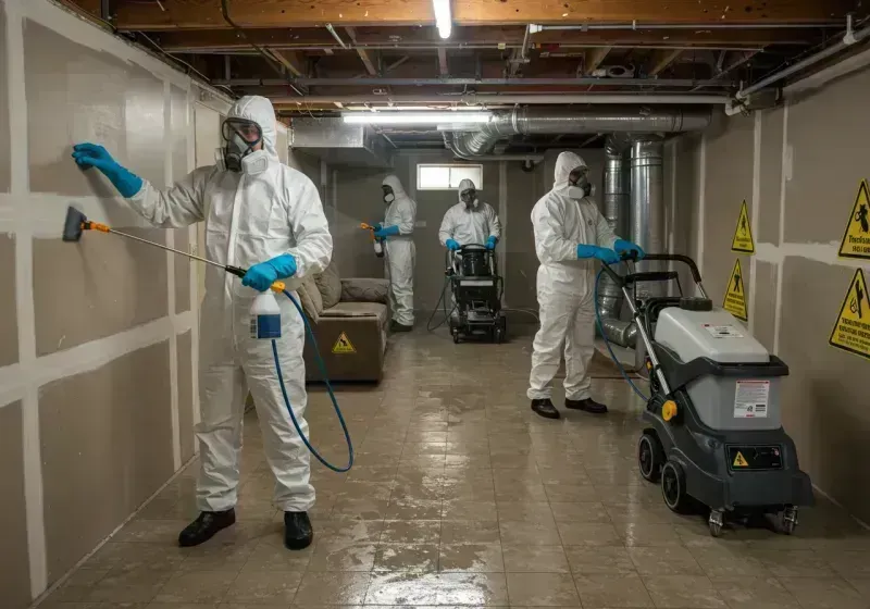 Basement Moisture Removal and Structural Drying process in Avery Creek, NC